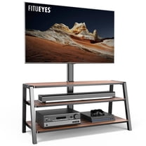 FITUEYES 3-Tier Floor TV Stand for 37-70 Inch TVs Entertainment Center Stand with Storage-Height Adjustable TV Console Stands