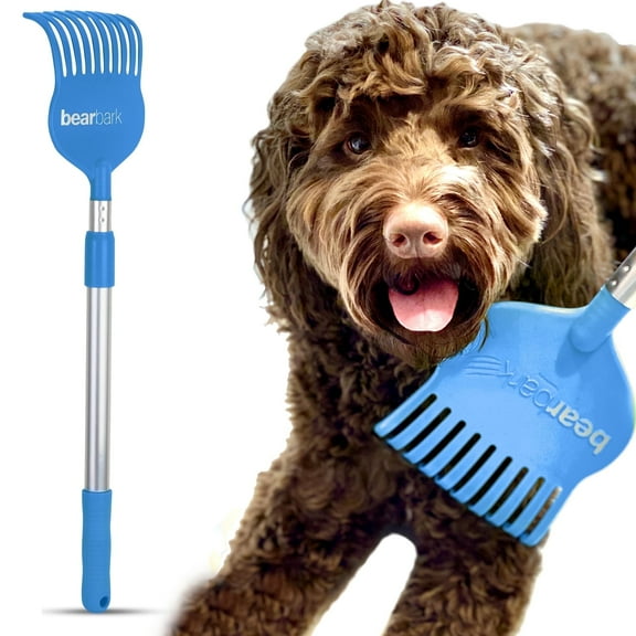 Bearbark Extendable Dog Scratcher (23"-31") - Long Reach Handle to Save Your Back - Gentle Grooming Brush for Medium & Large Dogs - Great Gift for Pet Lovers