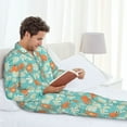 thumbnail image 6 of Naloa Cute Sloth on Floral Tree Men’s Pajamas Set - Long Sleeve Button Down Sleep Shirt and Pajama Bottoms Sleepwear Set-, 6 of 7