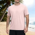 thumbnail image 2 of Inglocry Men's UPF 50+ Swim Shirts Short Sleeve, Sun Protection Quick Dry Rash Guard, Water T-Shirt for Surfing Fishing Beach Pink XL, 2 of 7