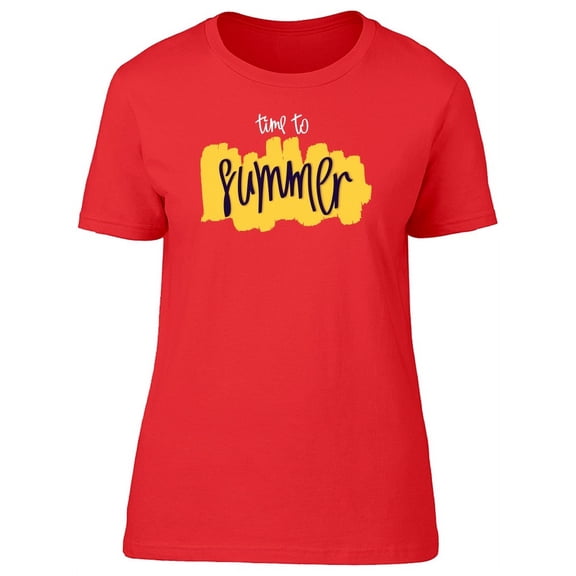 Time To Summer Yellow Brush T-Shirt Women -Image by Shutterstock, Female XX-Large