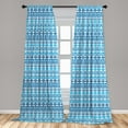 thumbnail image 5 of Ambesonne Geometric Curtains, Folk Cultural Forms, Pair of 28"x63", Blue White, 5 of 5