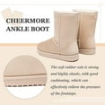 thumbnail image 2 of CHEERMORE Women's Solid Color Velvet Boots, Slip On Warm Fluffy Platform Mid Calf Snow Boots, Winter Non-slip Soft & Comfy Shoes US 9, 2 of 8