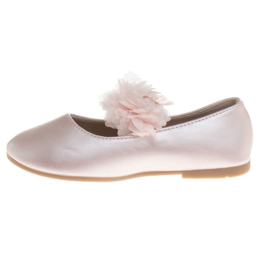 Kensie Girl Toddler Ballerina Flats, Peach Pink Pearl, 5