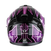 1Storm Motorcycle Street Bike Modular/Flip up Dual Visor Sun Shield Full Face Helmet: HJK920 Butterfly Pink