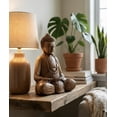 thumbnail image 4 of Wooden Sitting Buddha "Dhyana Mudra" Statue Handmade Meditating Sculpture Figurine Decorative Home Decor Accent Rustic Art Traditional Modern Oriental Decor Size: 8" TALL X 7" WIDE X 3.5" DEEP, 4 of 8