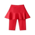 thumbnail image 2 of MIASHUI Girls Leggings with Skirt Kids School Uniform Pants Ruffle Skirt Pants,Red,4-5 Years, 2 of 3