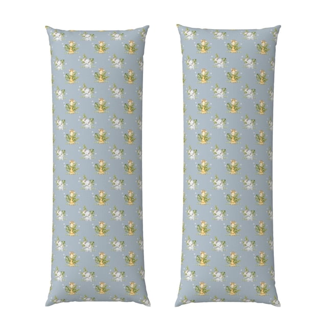Balery Baby Elephant Giraffe Funda Protectora para Almohada Corporal de Algodón Hipoalergénico con Cierre(55 x 21 pulgadas), Almohadas No Incluidas