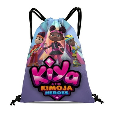Kiya & the Kimoja Heroes Drawstring Backpack Bag Party Favors Goodies Merch Gym Waterproof Swimming Beach Fans
