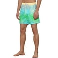thumbnail image 4 of Unique Bargains Men's Tie Dye Printed Elastic Waistband Vacation Swim Trunks Green 34, 4 of 5