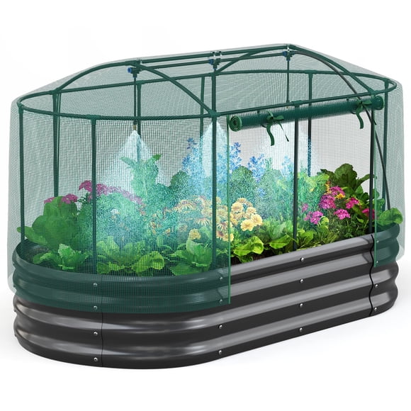 Cama de jardín elevada Quictent galvanizada con sistema de riego automático