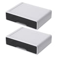 thumbnail image 1 of Cateissary Caja de almacenamiento de oficina apilable - Solución de ahorro de espacio de almacenamiento multicapa de gran capacidad Elegante Almacenamiento y organización del hogar blanco L 2, 1 of 6
