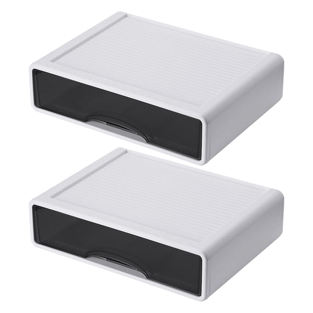 Matsuzay Caja de almacenamiento apilable multicapa: maximice el espacio con plástico de almacenamiento multicapa de gran capacidad Almacenamiento y organización del hogar blanco L 2