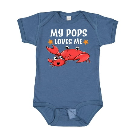 

Inktastic My Pops Loves Me- Cute Crab Family Gift Baby Boy or Baby Girl Bodysuit