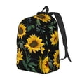 thumbnail image 2 of XMXT Backpack for School Work, Sunflower Black Background Canvas Bookbag Travel Bag for Women Men, S, 2 of 7