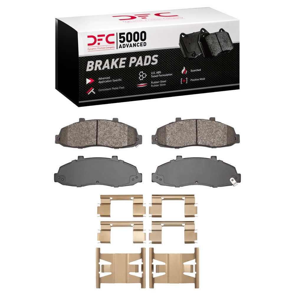 Dynamic Friction Company 1551-0679-01 DFC 5000 Advanced Brake Pads - Semi Metallic and Hardware Kit