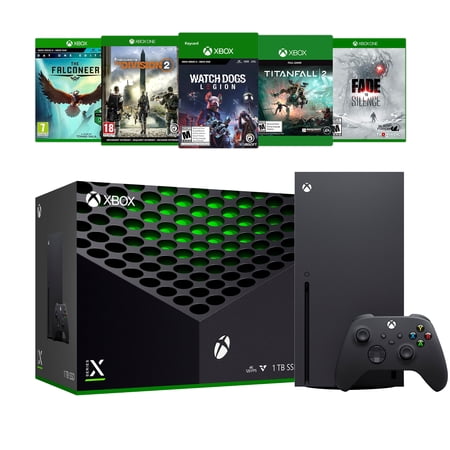 Microsoft Xbox Series X Deluxe Bundle - 1TB SSD Flagship Black Xbox X Console and Wireless Controller with Five Games - Region Free Console
