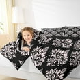 thumbnail image 4 of Erosebridal Baroque Gothic Print Comforter Sets Full Size,Blue Boho Floral Comforters & Duvets,White Black Jacquard Bedding Full Comforter Set,Super Cozy Room Decorative Reversible,3-Piece, 4 of 8