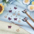 thumbnail image 4 of 1 Set 12 Pcs Butterfly Stitch Markers Kits Crochet Stitch Marker Butterfly Knitting Needles Stoppers Needles Point Protectors Brass Pins Stitch Markers for Knitting Quilting Sewing DIY, 4 of 6