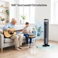 thumbnail image 2 of Ethovia 35" Bladeless DC Tower Fan – High-Velocity Airflow up to 25ft/s, Quiet Operation at 28dB, 5 Speeds, 4 Modes, 64° Oscillation & 12H Timer, Black, 2 of 6