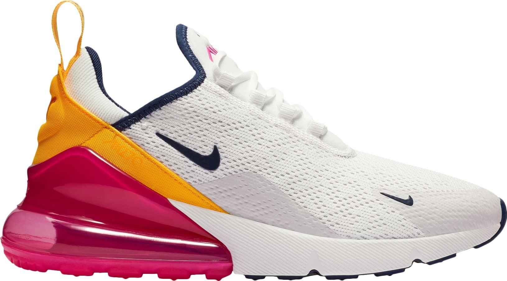 nike women's air max 270 shoes white pink yellow