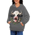 thumbnail image 5 of DISNIMO Christmas Cow Hoodie Kids 14-16 Hoodies for Boys Gray Pullover Hoodie Sweatshirts for Girls Sweatshirt with Hood and Pockets Childrens Long Sleeve Hoodie Fall Oversized Casual Teens, 5 of 7