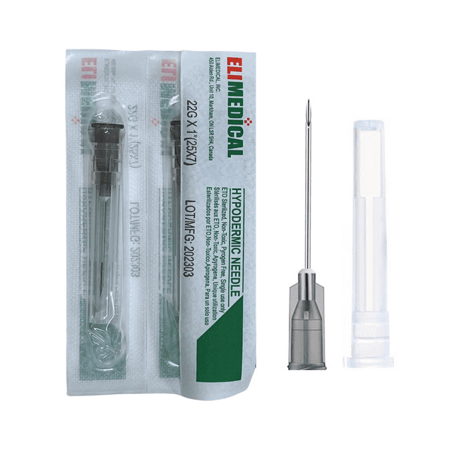 Elimedical Veterinary Hypodermic Syringe, Poly Hub 22G x 1", 100pcs/box NDL2225