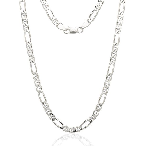 Silver Chains - Sterling Silver Italian 4.5mm Figarucci Figaro Mariner