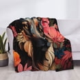 thumbnail image 3 of Uemuo Colorful Flower German Shepherd Printed Throw Blanket for Couch, Fluffy Fuzzy Blankets for Bed, Sofa, Cozy Flannel Faux Fur Blanket-80"x60", 3 of 6