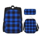 thumbnail image 1 of Balery Buffalo Plaid Blue Black Mochila Escolar 3 en 1 para Niños - Mochila Resistente con Lonchera Térmica y Estuche - Mochila Escolar para Niños y Niñas, 1 of 7