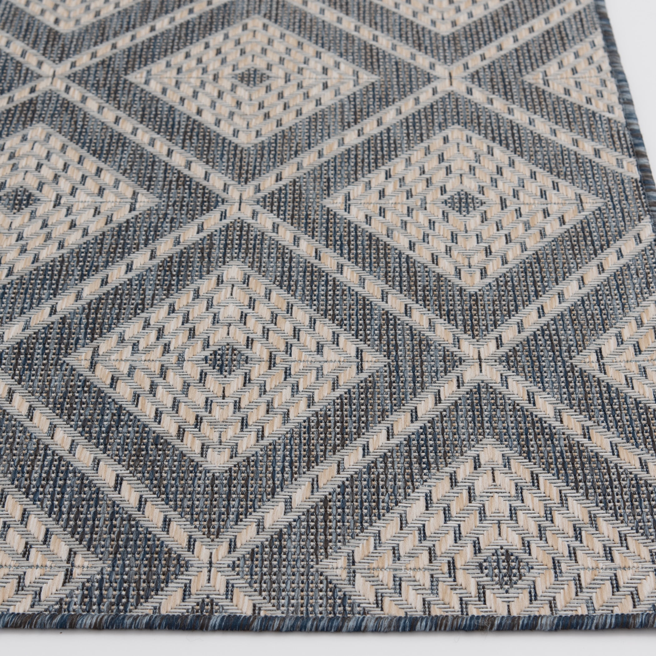 Loomaknoti Melbourne Davion 5' x 7' Geometric Indoor/Outdoor Area Rug , Blue