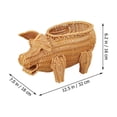thumbnail image 2 of Cesta de almacenamiento de mimbre decorativa con forma de cerdo, cesta tejida de mimbre para servir, cesta de pan de sauce, fruta de paja hecha a mano, 2 of 5
