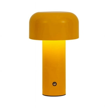 Cordless Mushroom Table Lamp,Rechargeable Operated LED Desk Lamp,3 Color Stepless Dimmable Night Light Bedside Lamp