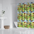 thumbnail image 2 of Rooster and Farm Green Pattern Modern Waterproof Shower Curtain Set with 12 Hooks, Washable Decorative Bathroom Shower Curtain, 2 of 6