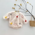 thumbnail image 2 of Vedolay Girls Jumpsuit Cute 2023 Girl Cotton Long Sleeve Bodysuits White,90, 2 of 5