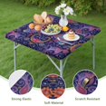 thumbnail image 4 of Reversible Bohemian Print Table Cover 36x36 Inch Square Tablecloth with Elastic Edge for Double-Sided Decor Options, 4 of 6