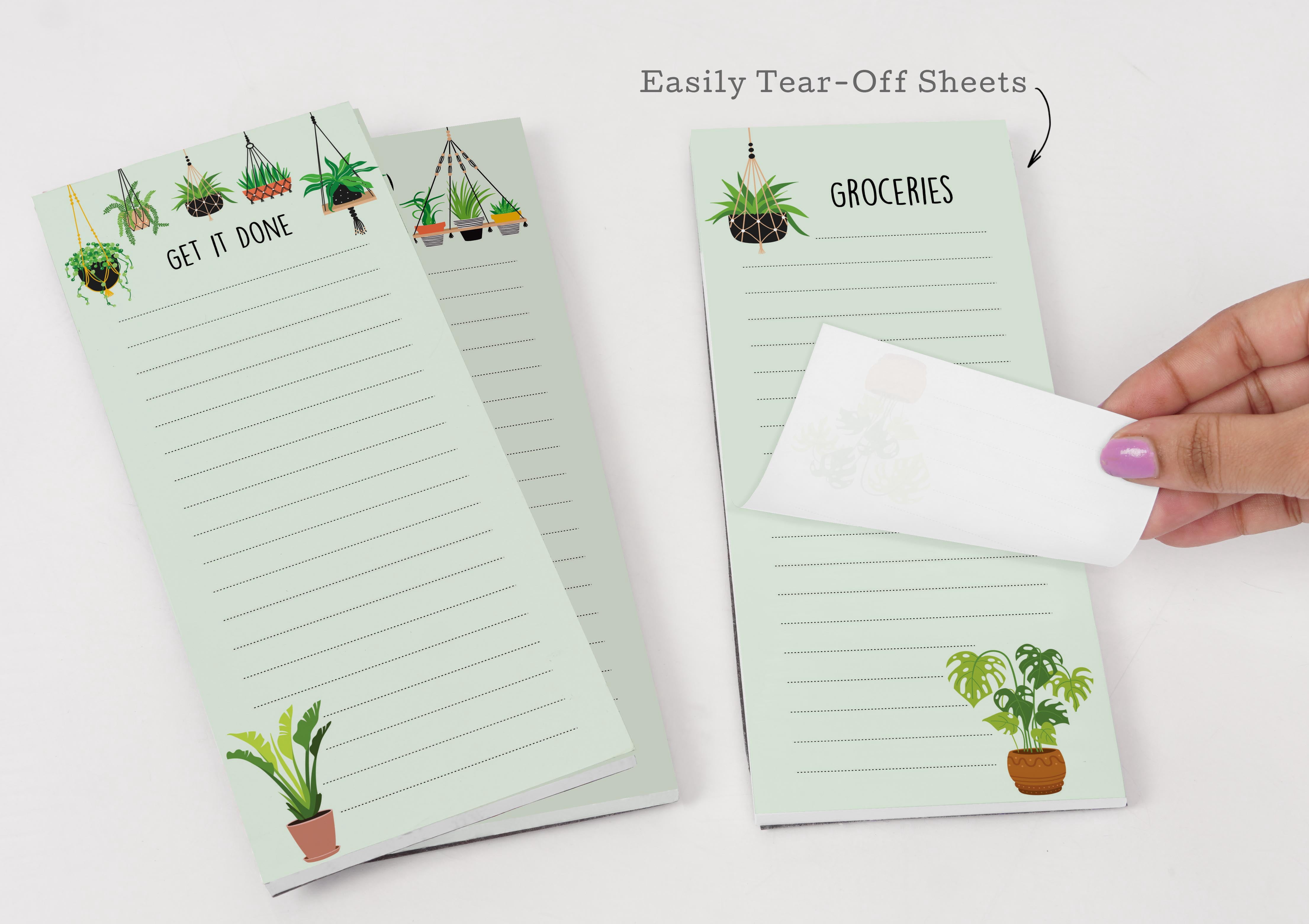 Inkdotpot Pack of 3 Magnetic Fridge To-Do List Notepads- Magnetic Memo Pads For Refrigerator-(50 Sheets Each)-HZ