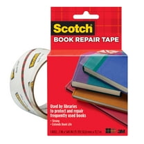 Scotch 845 Book Tape, Crystal Clear, 2" x 15 yards, 3" Core