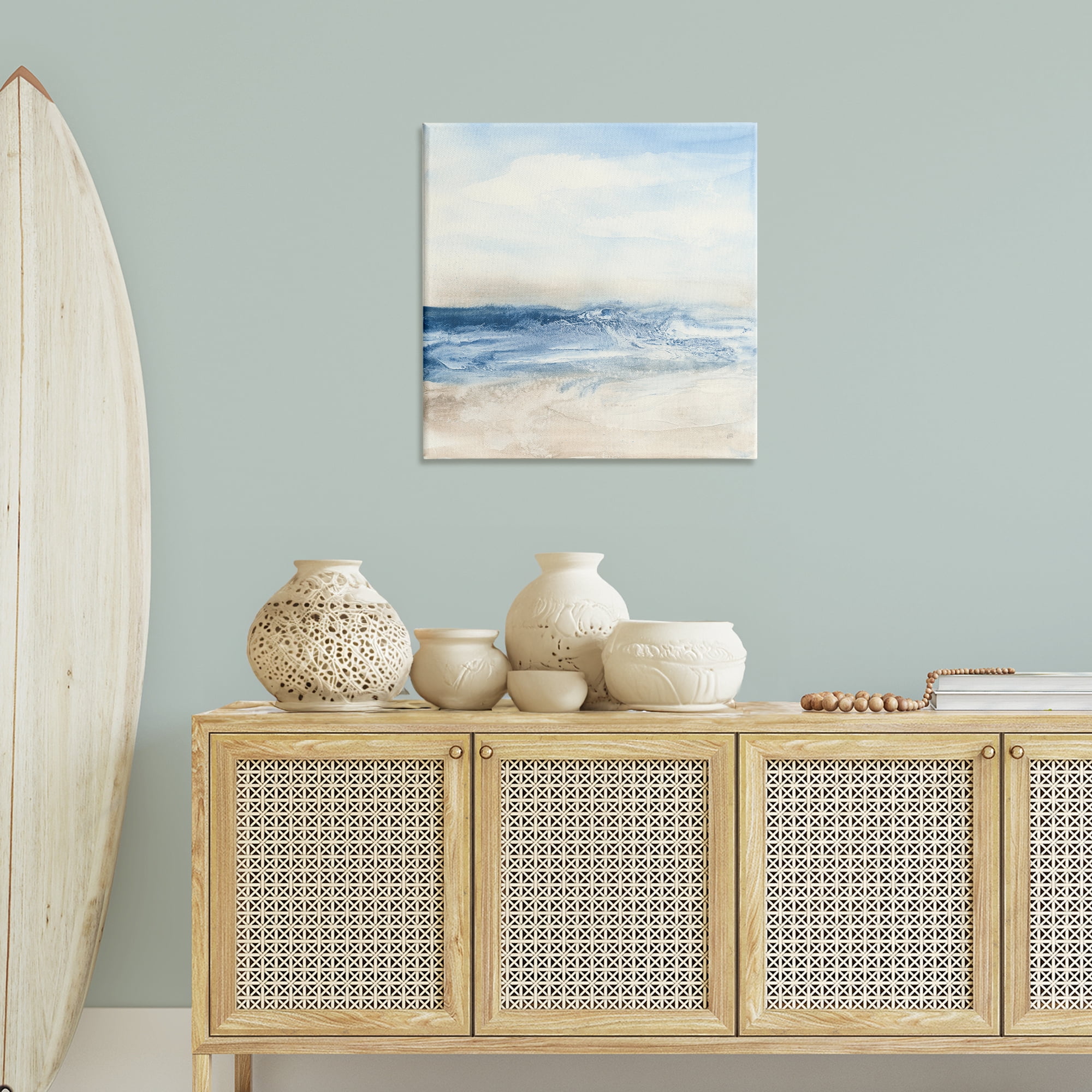 Stupell Industries Abstract Surf & Sand Nautical & Beach Painting Wrapped Canvas Art Print Wall Art, 30 x 30