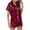 Wine, variant on FRSASU Plus size Pajamas Women's Homewear Short-Sleeve Tops Shorts Color Night Pajamas Suits Red 10(XL)