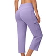 thumbnail image 5 of cocolona Women's Summer High Waist Cargo Capri Pants Casual Solid Color Stretch Loose Workout Yoga Cropped Pants with Pocket, 5 of 5