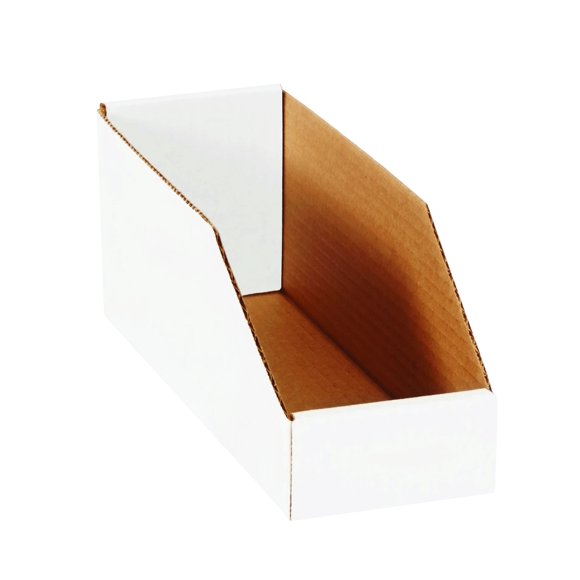 Boxes Fast Bfbinmt612 Open Top Bin Boxes, 6 X 12 X 4 12, White (Pack Of 50)
