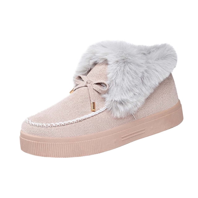 Bottes de Neige pour Femmes Hiver Décontractées Intérieur Extérieur Chaudes Doublées en Molleton Doublées de Velours