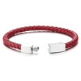 thumbnail image 4 of Pulsera COOLSTEELANDBEYOND de piel fina trenzada roja, 4 of 7