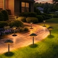 thumbnail image 6 of Gigalumi Warm White Solar LED Landscape Light , Gold-Red Bronze Aluminum, Waterproof Path Light 2-Pack, 6 of 7