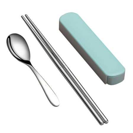 

FRCOLOR 1 set of Detachable Chopsticks Stainless Steel Chopsticks Spoons Portable Spoon