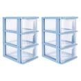 thumbnail image 6 of RENACLIPY 2Pcs Clear Blue Desktop Storage Box with Drawer for Household Organizer, 6 of 7