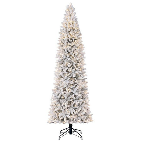 Home Heritage 9 Foot Frosted Alpine Quick Set Artificial Pre Lit Christmas