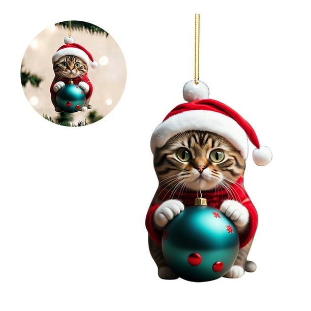Preciosa para Gatos Bonitos Adornos Navidad Decoraciones Colgantes Coche