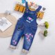 thumbnail image 2 of Odeerbi 1-5 Años Niñas Verano Denim Amor Impresión Arco Monos Bib Total Jeans Casual Sin Mangas Denim Romper Mono, 2 of 3